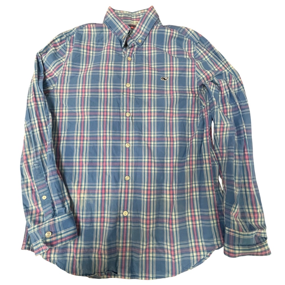 Vineyard Vines Slim Fit Whale Shirt‎ Men's Medium Plaid Button Down Long Sleeve
